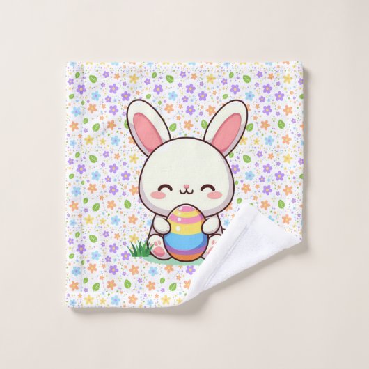 かわいい春/イースターバニーと卵 ウォッシュタオル (ウォッシュタオル)