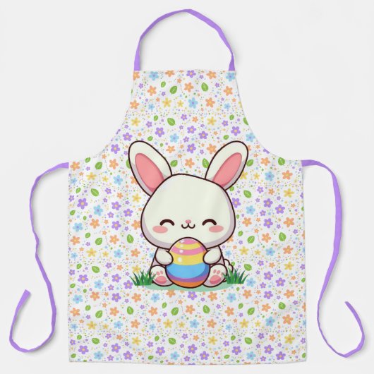 かわいい春/イースターバニーと卵 エプロン (正面)