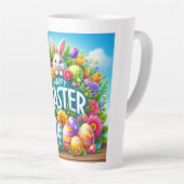 かわいい春/イースターバニーと卵 カフェラテマグ (右アングル)