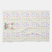 かわいい春/イースターバニーと卵 キッチンタオル (横)
