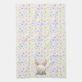 かわいい春/イースターバニーと卵 キッチンタオル (縦)