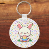 かわいい春/イースターバニーと卵 キーホルダー (正面)