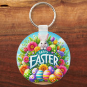 かわいい春/イースターバニーと卵 キーホルダー (正面)