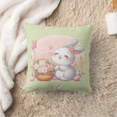 かわいい春/イースターバニーと卵 クッション (ブランケット)