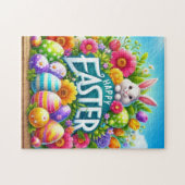 かわいい春/イースターバニーと卵 ジグソーパズル (横)