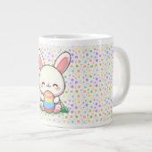 かわいい春/イースターバニーと卵 ジャンボコーヒーマグカップ (正面右)