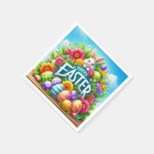 かわいい春/イースターバニーと卵 スタンダードカクテルナプキン (角)