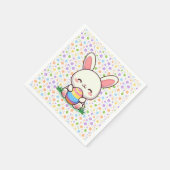 かわいい春/イースターバニーと卵 スタンダードカクテルナプキン (角)