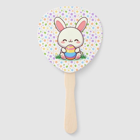 かわいい春/イースターバニーと卵 ハンドファン (正面)