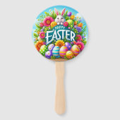 かわいい春/イースターバニーと卵 ハンドファン (正面)