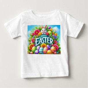 かわいい春/イースターバニーと卵 ベビーTシャツ