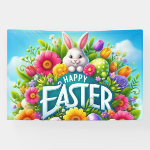 かわいい春/イースターバニーと卵 横断幕