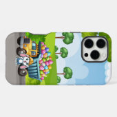 かわいい春/イースターバニーダンプトラック iPhoneケース (裏面横)
