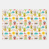 かわいい春/復活祭マンガ ラッピングペーパーシート (正面2)