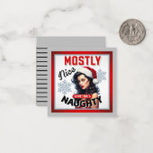 かわいい時々セクシー レトロクリスマス ピンアップ ノートカード (正面/裏面インサイチュ)