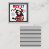 かわいい時々セクシー レトロクリスマス ピンアップ ノートカード (正面/裏面)