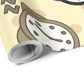 かわいい時計ベージュパーティー ラッピングペーパー (ロールコーナー)