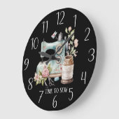 かわいい時間裁縫追加文字 ラージ壁時計 (傾斜)