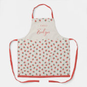 かわいい暖かいイチゴパーソナライズされた料理エプロン エプロン (正面)