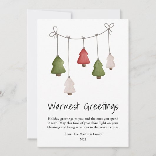 かわいい暖かいグリーティングスクリスマスフラット シーズンカード (正面)