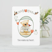 かわいい暖かいハートベアーバレンタイン シーズンカード (スタンド正面)