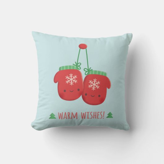 かわいい暖かい願いクリスマスの部屋の装飾 クッション (正面)