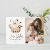 かわいい暖かい願いホットココア写真 シーズンカード (スタンド正面)