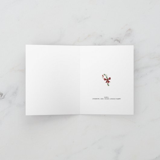 かわいい暖かい願い雪のクリスマスホリデーカード シーズンカード (内部)