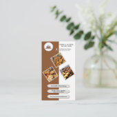 かわいい暖色ベーカリー追加QRコードブランディングデザイン 名刺 (スタンド正面)