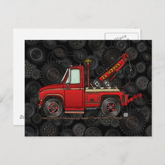 かわいい曳航車の難破船 ポストカード (正面/裏面)