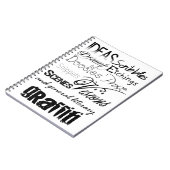 かわいい書タイポグラフィ落書き ノートブック (左側)