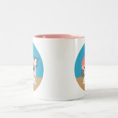 かわいい書マンガの豚 ツートーンマグカップ (中央)