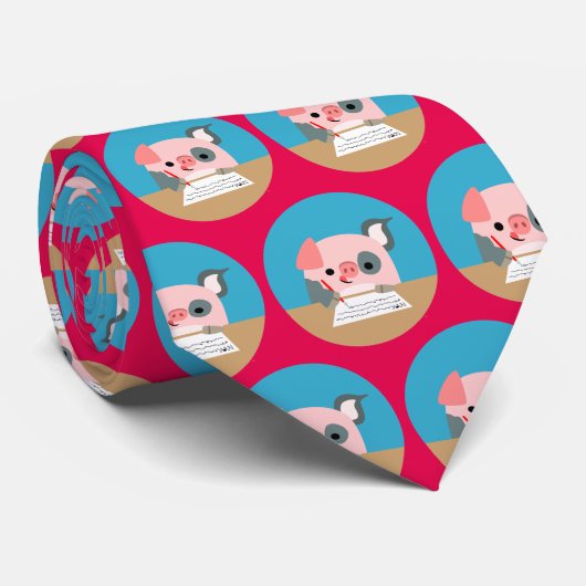 かわいい書豚のネクタイ ネクタイ (ロール)