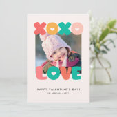 かわいい書道キッズバレンタインデー写真カード (スタンド正面)