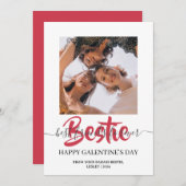 かわいい書道ハッピーガレンティンズデイベスティー写真 シーズンカード (正面/裏面)