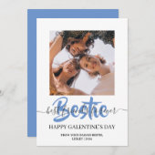 かわいい書道ハッピーガレンティンズデイベスティー写真 シーズンカード (正面/裏面)