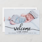 かわいい書道写真誕生のカード シーズンカード (正面/裏面)