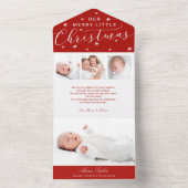 かわいい書道4写真誕生のお知らせ オールインワン招待状 (内側)