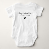かわいい最も軽いバレンタイン妊娠の告知 ベビーボディスーツ (裏面)