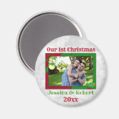 かわいい最初のクリスマスカップル写真 マグネット (正面/裏面)