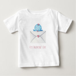 かわいい最初のバレンタインデーの鳥 ベビーTシャツ