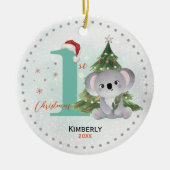 かわいい最初のベビークリスマスツリー セラミックオーナメント (正面)