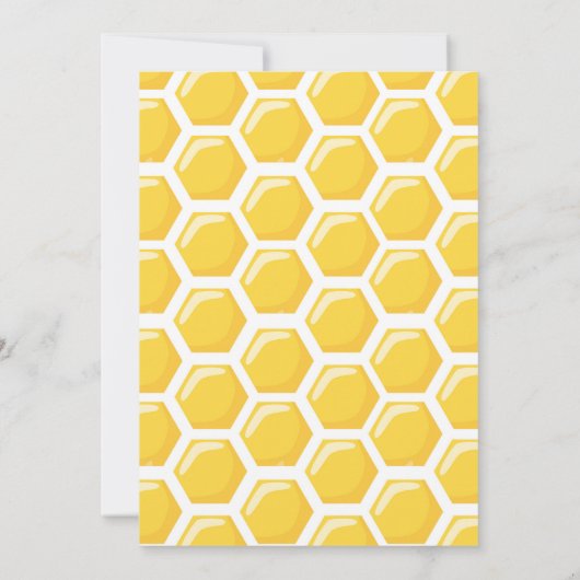 かわいい最初の蜂の誕生日招待状 招待状 (裏面)