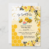 かわいい最初の誕生日のフローラ 招待状 (正面)