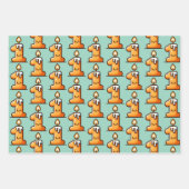 かわいい最初の誕生日カスタムかわいいキャンドルバルーン ラッピングペーパーシート (正面)