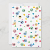 かわいい最初の誕生日フォトグミカラフルボール 招待状 (裏面)