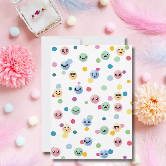 かわいい最初の誕生日フォトグミカラフルボール 招待状