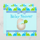 かわいい最近工夫されたベビーの恐竜のベビーシャワー 招待状 (正面/裏面)