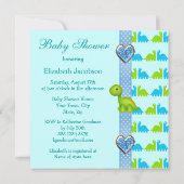 かわいい最近工夫されたベビーの恐竜のベビーシャワー 招待状 (裏面)