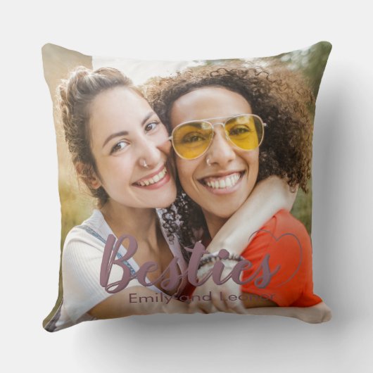 かわいい最高のお友達ピンクのハートと名前 クッション (裏面)